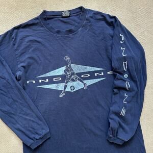 Vintage 90s And One And1 Long Sleeve Basketball Dunk Faded Tee Shirt Large